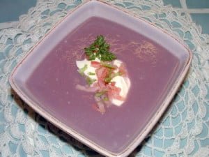 Soupe froide de chou rouge - gaspacho avec thermomix