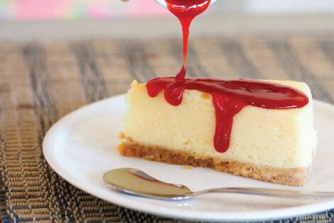 Cheesecake américain au coulis de fraise thermomix