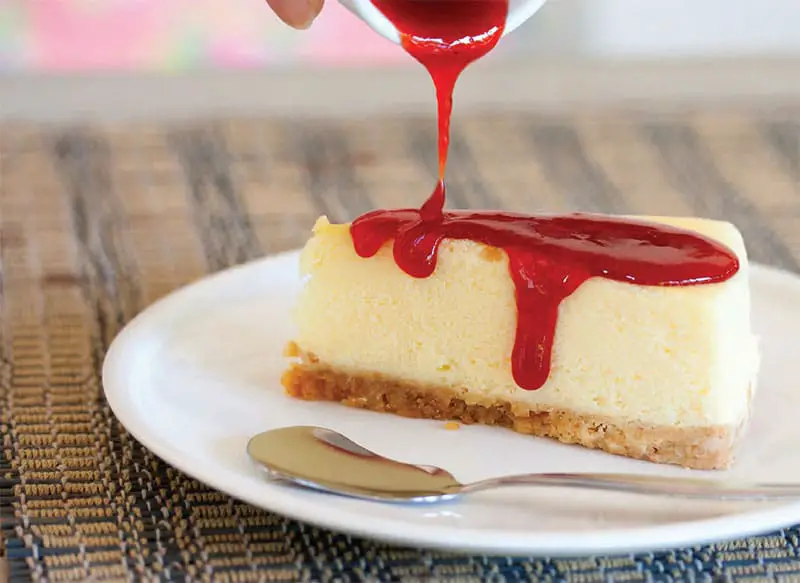 Cheesecake américain au coulis de fraise thermomix