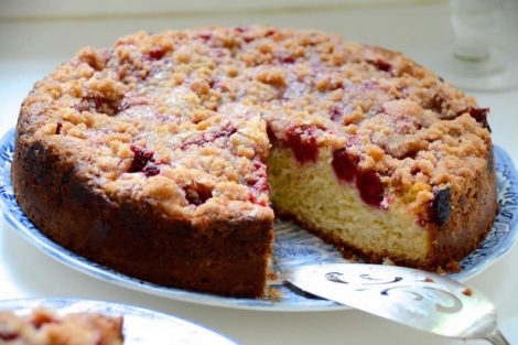 Crumble cake aux framboises thermomix