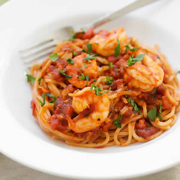 Spaghettis aux crevettes thermomix