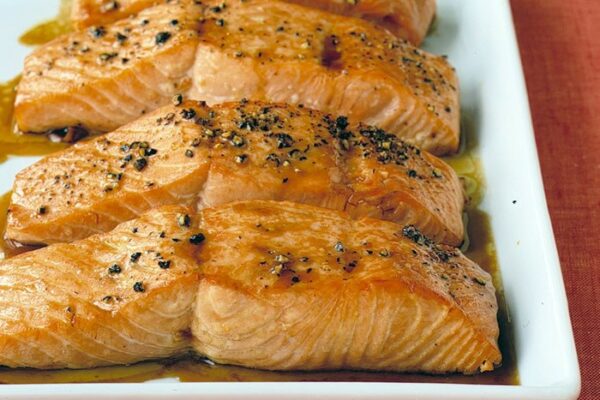 Pavé de saumon sauce ail au thermomix