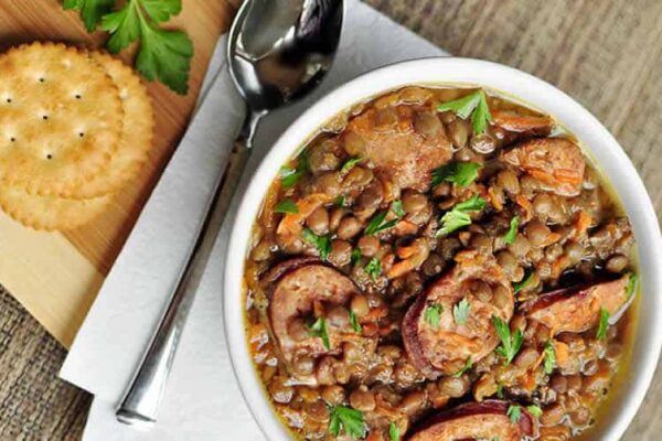 Saucisse aux lentilles avec thermomix