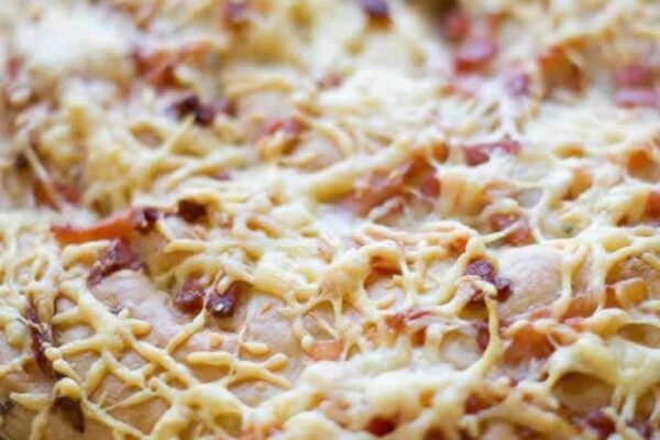 Fougasse au chèvre et lardons avec thermomix