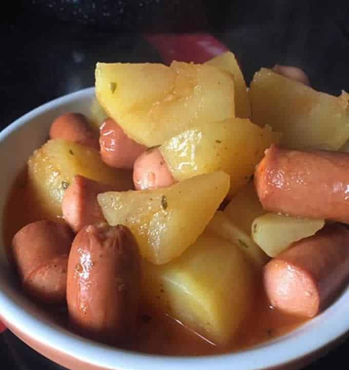 Knacki aux pommes de terre avec cookeo