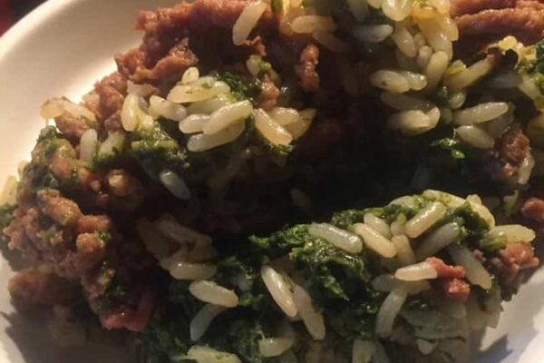 Viande hachée épinards et riz au Cookeo