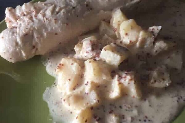 Boudins blancs à la crème de moutarde au Cookeo