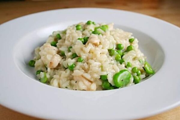 Risotto aux fèves et petits pois avec thermomix