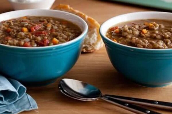 Lentilles corail aux saucisses fumées au Thermomix