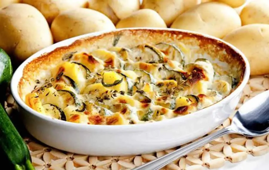 Gratin Pomme De Terre Courgettes Et Saumon Fume Ww