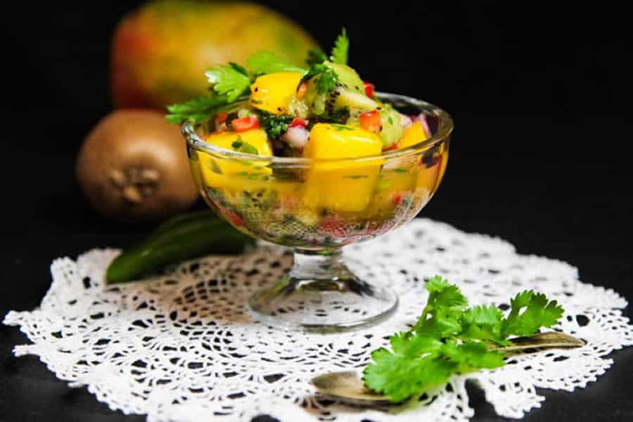 Salade mangue-kiwi épicée au thermomix