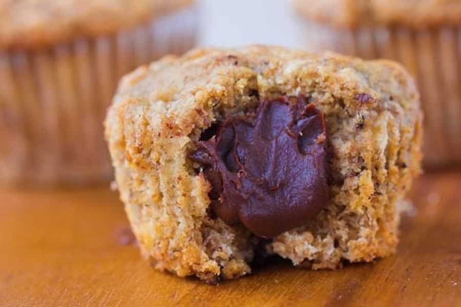 Muffins à la banane coeur nutella au thermomix