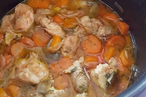Sauté porc oignons carottes poireaux au cookeo