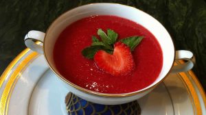 Soupe de fraises à la menthe au thermomix