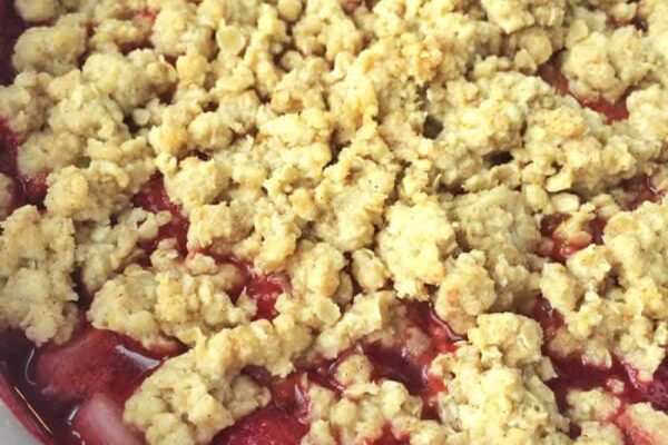 Crumble aux fraises et framboises au thermomix