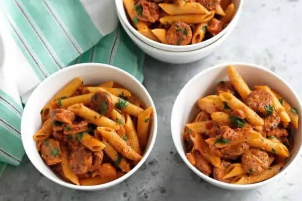 Pâtes au chorizo et au jambon au thermomix