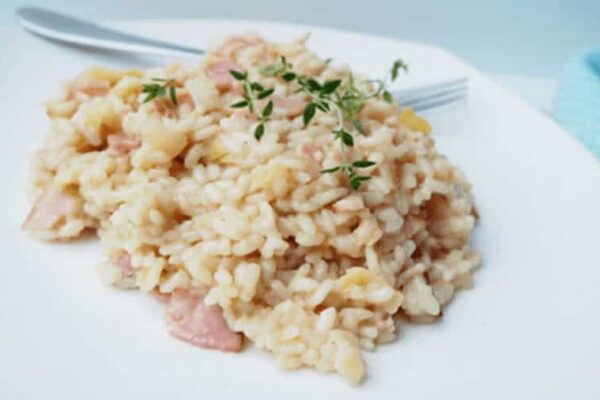 Risotto de poireau aux lardons au thermomix
