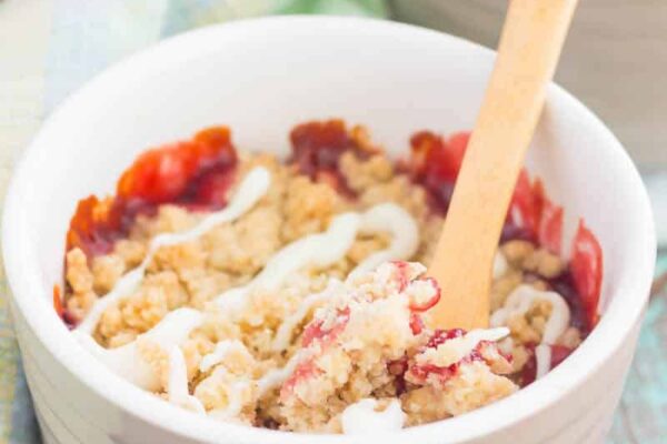 Crumble framboise chocolat blanc au thermomix