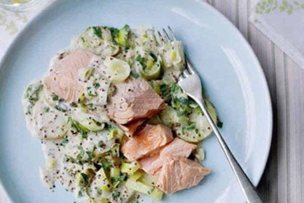 Filet de saumon aux poireaux au Thermomix