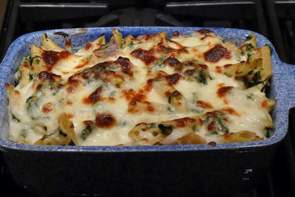 Gratin de pâtes aux épinards et béchamel au thermomix