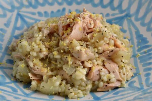 Risotto au citron et truite fumée au thermomix