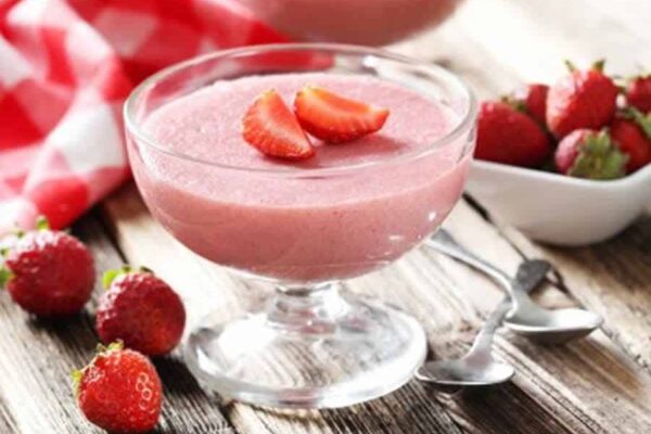 Crème dessert à la fraise au thermomix