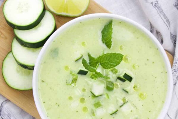 Gaspacho de concombre et menthe au thermomix