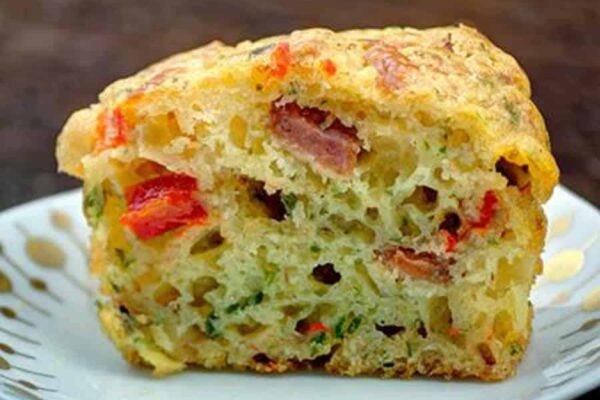 cake chorizo poivron et basilic au thermomix