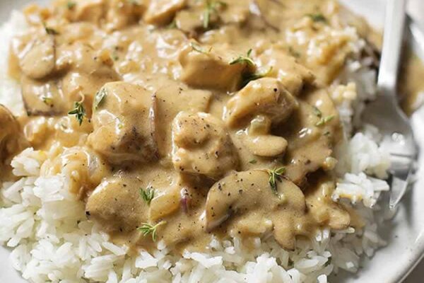 Poulet stroganoff au Thermomix