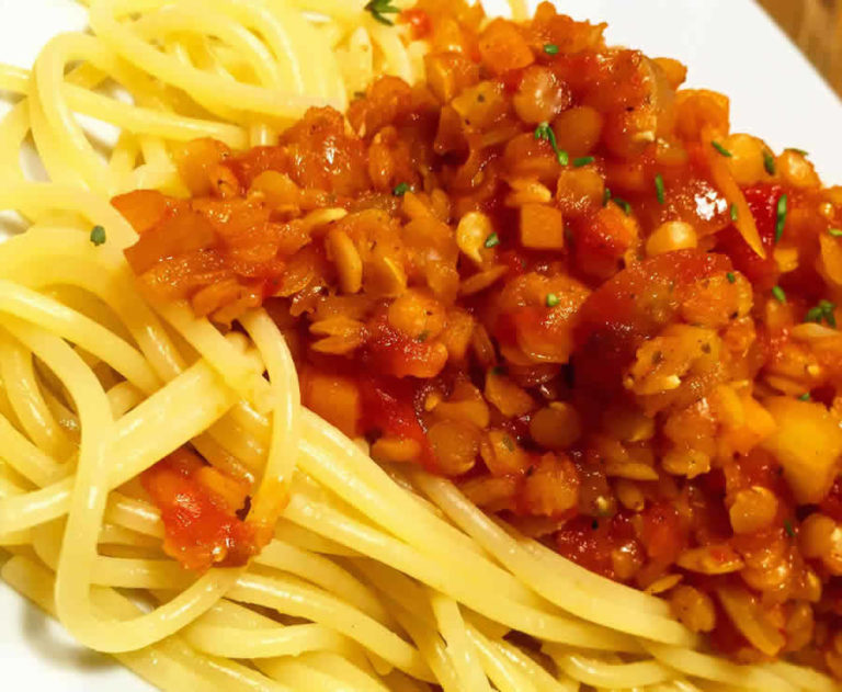 Bolognaise aux lentilles corail au thermomix