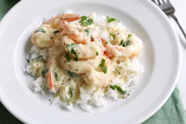 Crevettes à la crème d'ail au thermomix