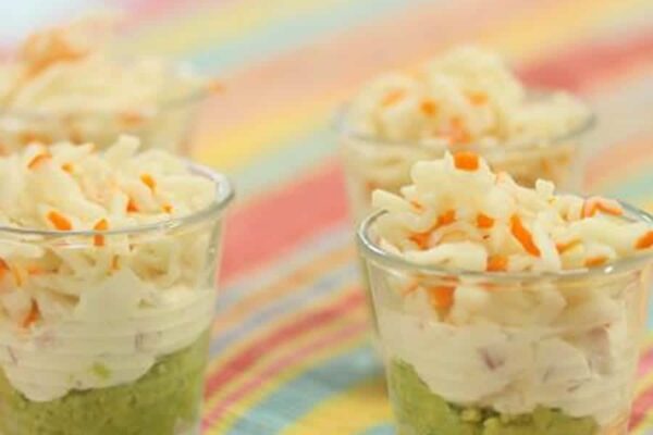 Verrines avocat et miettes de crabe au thermomix