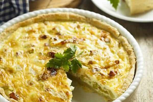 Quiche sans pâte poireaux et saumon fumé au thermomix