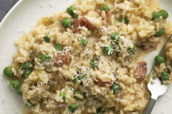 Risotto aux petits pois et lardons au thermomix