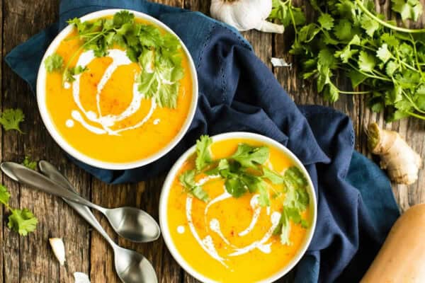 Velouté de Butternut au curry et lait de coco au thermomix