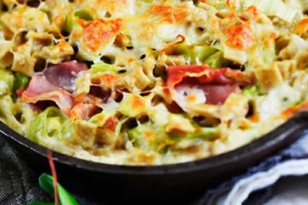 Gratin de crozets à la fondue de poireaux et Beaufort au Thermomix