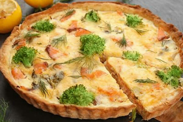 Quiche au saumon et brocolis au Thermomix