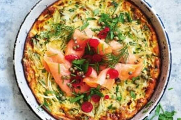 Clafoutis au saumon et poireaux Recette WW