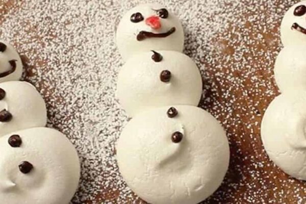 Bonhomme de neige en meringue au Thermomix
