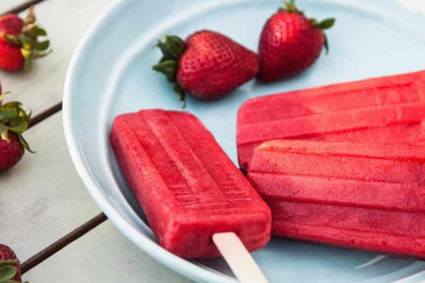 Sorbets aux fraises en bâtonnets au Thermomix
