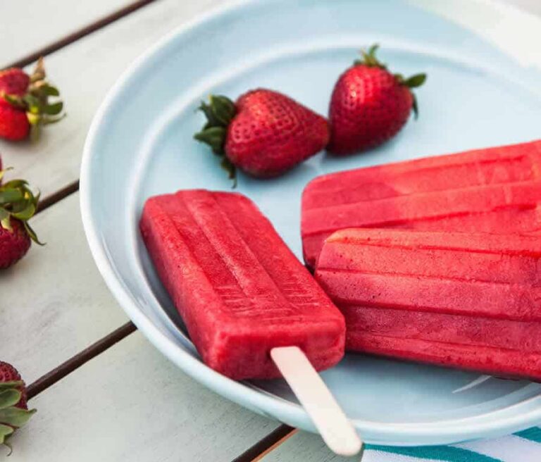 Sorbets aux fraises en bâtonnets au Thermomix