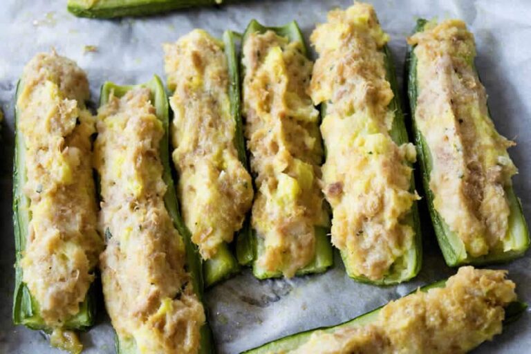 Courgettes farcies au thon WW