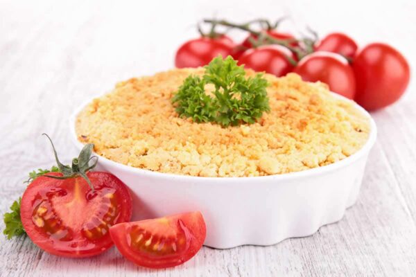 Crumble au courgettes tomates et chorizo au Thermomix