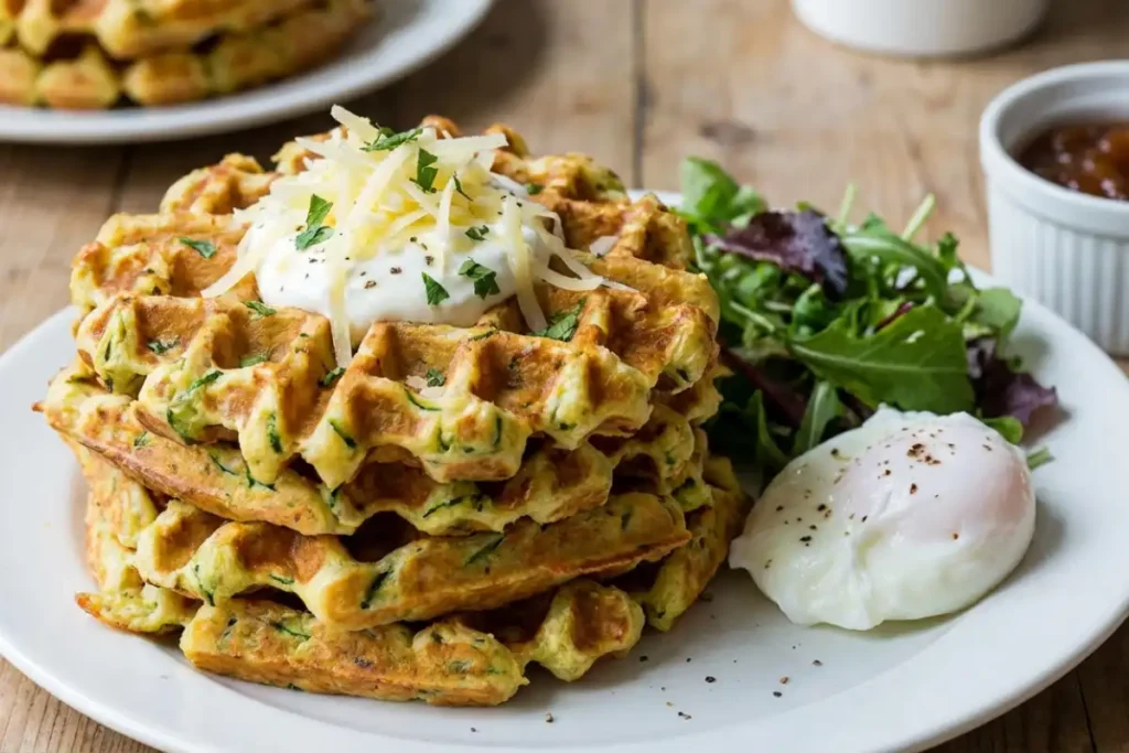 Gaufre salée aux courgettes & gruyère