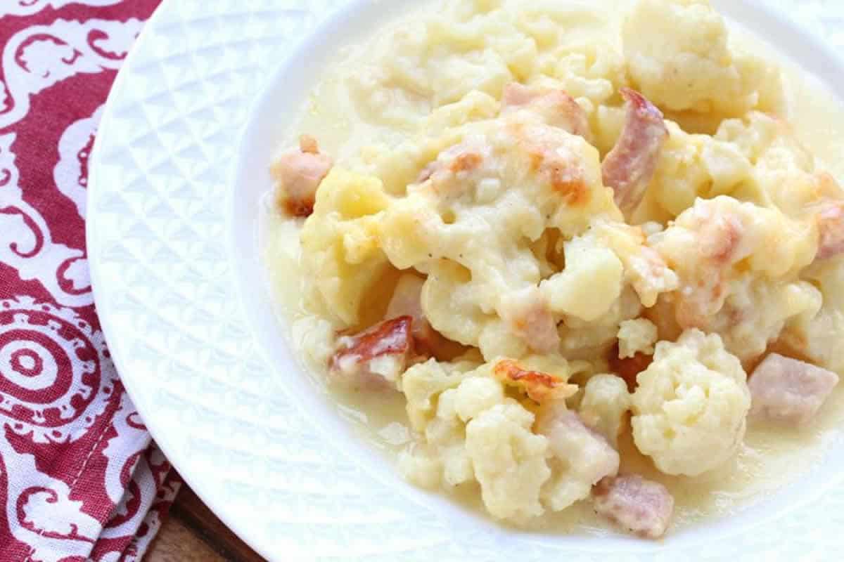 Gratin de chou-fleur et jambon WW