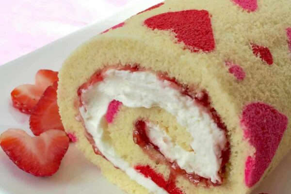 Gâteau roulé de la saint valentin au Thermomix