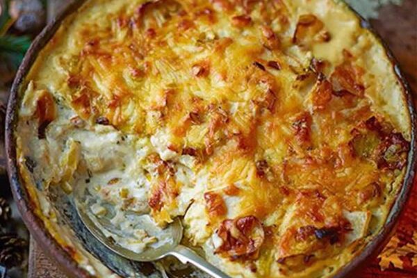 Gratin de poulet et poireaux WW