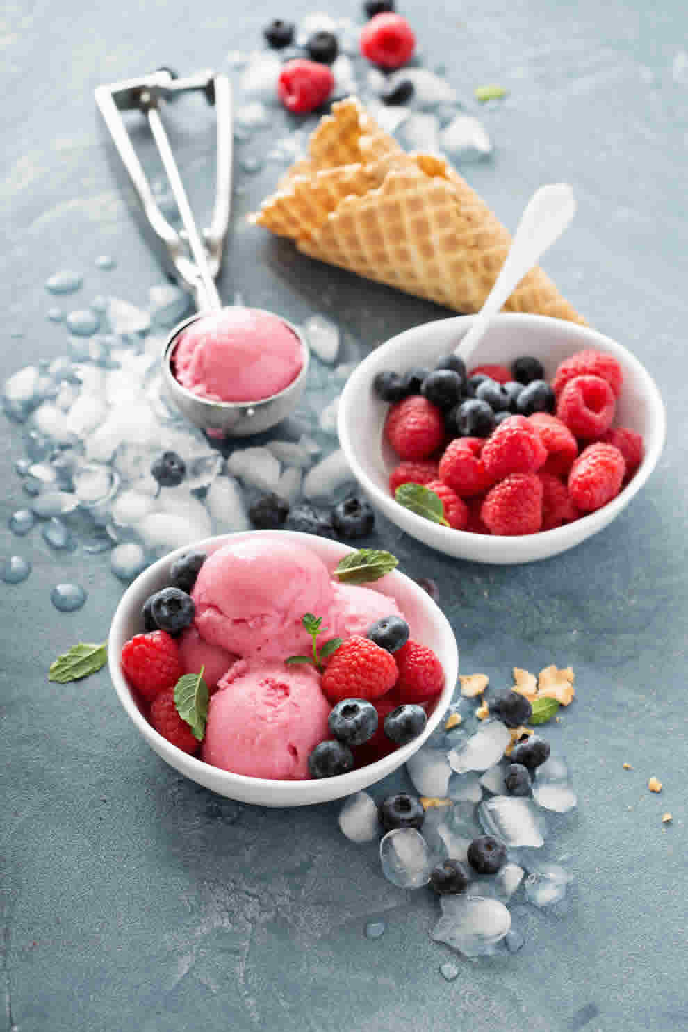 Glace légère aux fruits rouge au Thermomix