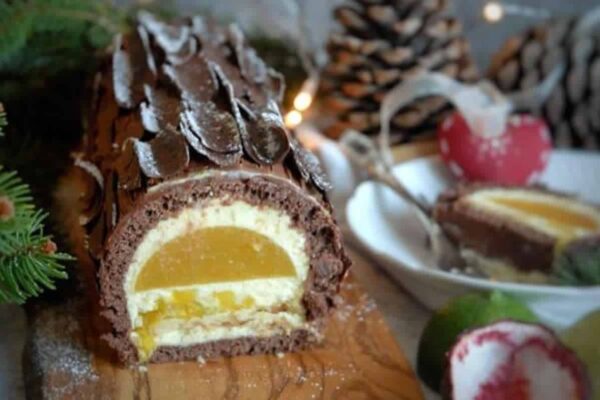 Bûche de Noël exotique et chocolat