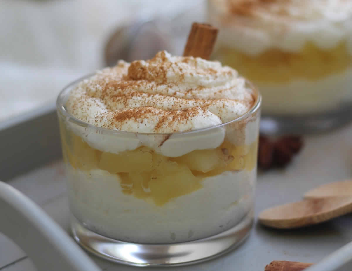 Mousse de ricotta aux pommes et à la cannelle, un dessert super bon